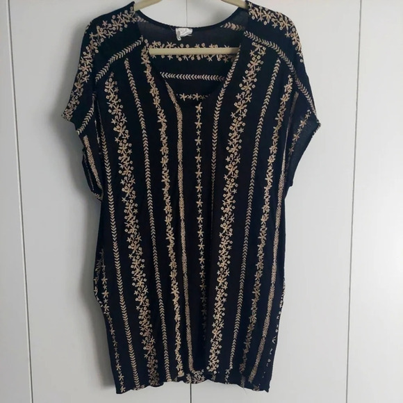 Embroidered Floral Shorts romper Pockets Jumpsuit S whimsigoth Bohemian Beach - Picture 1 of 6